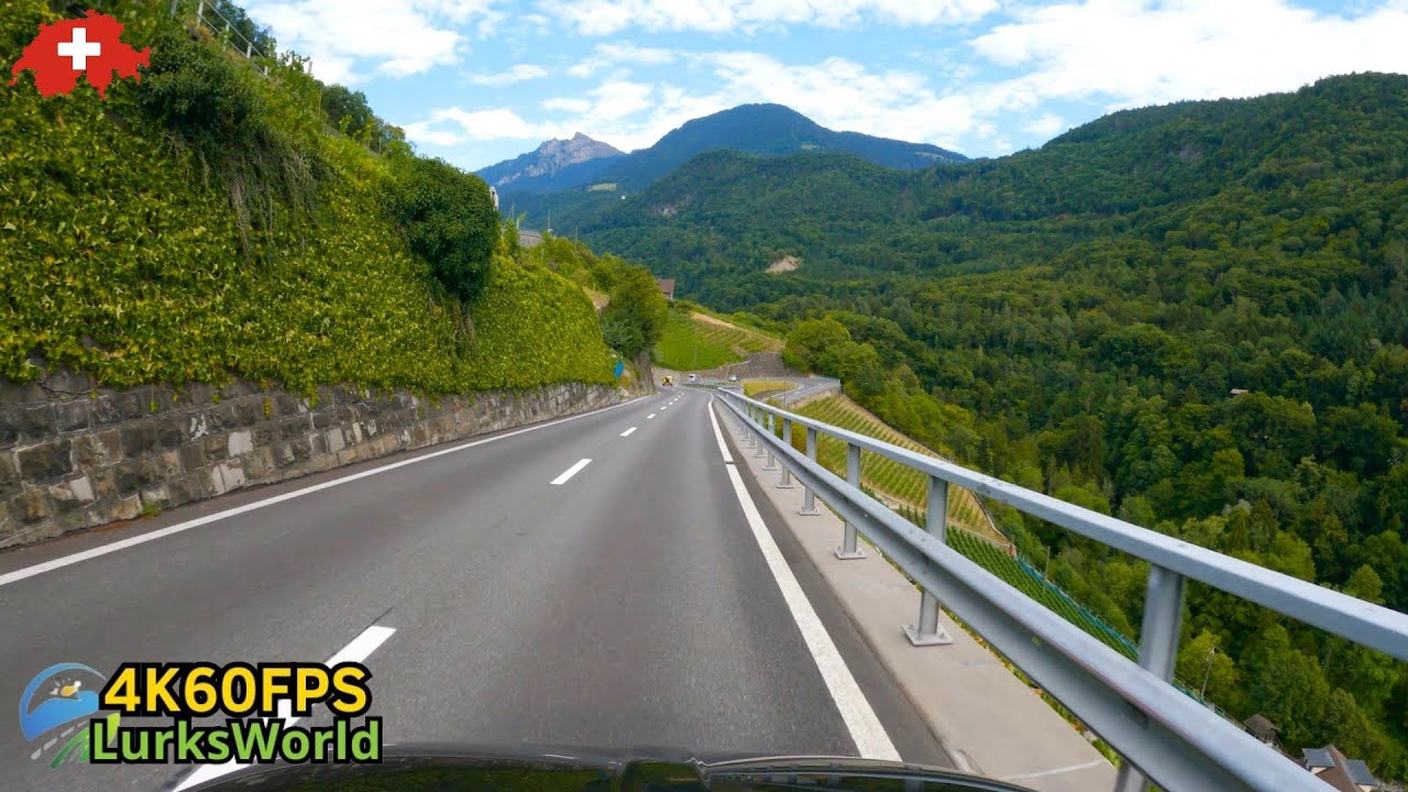 Driving in Switzerland - Glacier 3000 to Aigle - 4K60 Road Trip