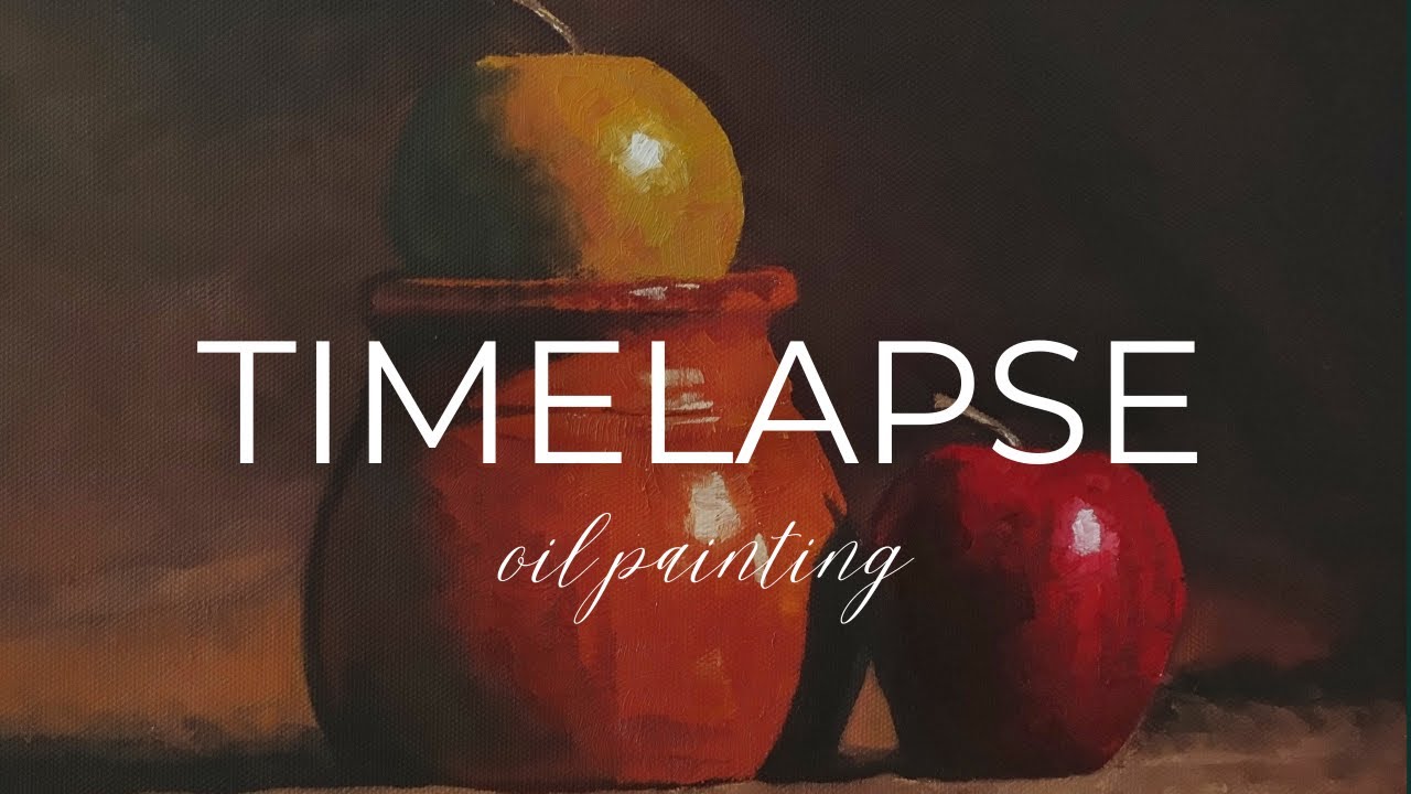 pot and apples timelapse - impasto oil painting