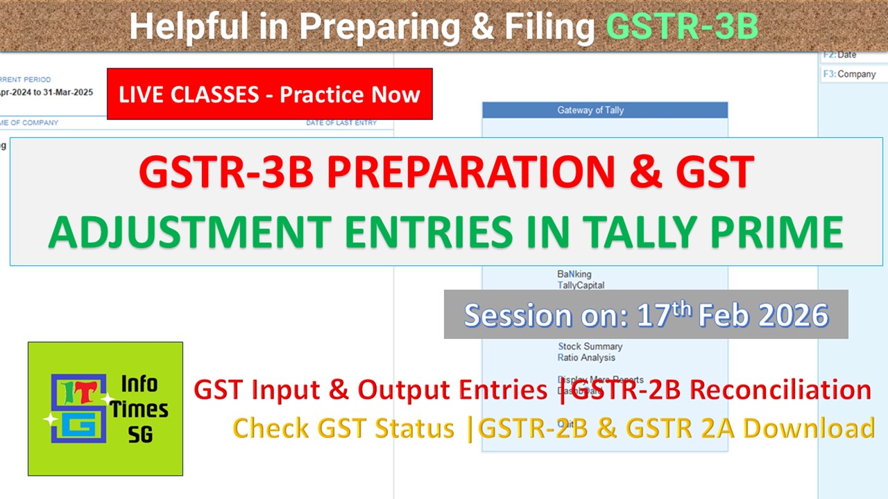 GSTR-3B Preparation & Filing | GST Output & Input Entries | GST Reco. in Tally Prime | 17.2.2026