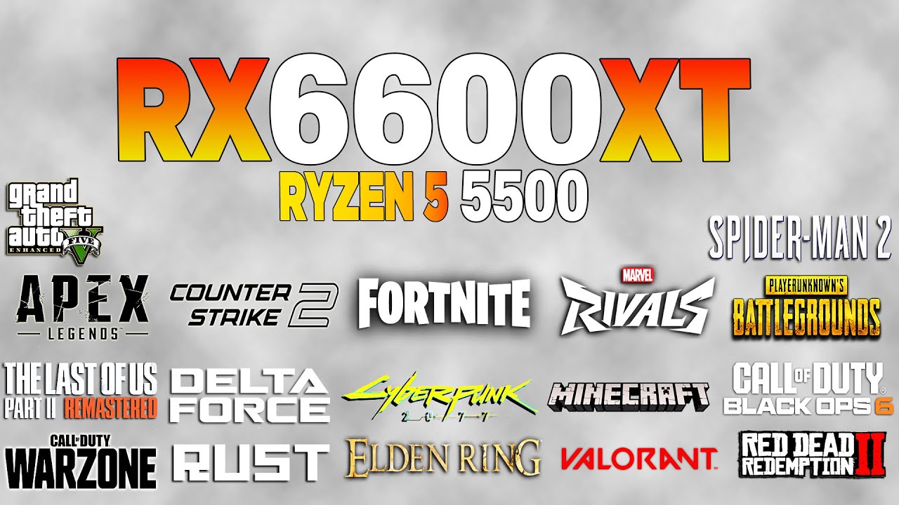 RX 6600 XT + Ryzen 5 5500 - Test in 18 Games