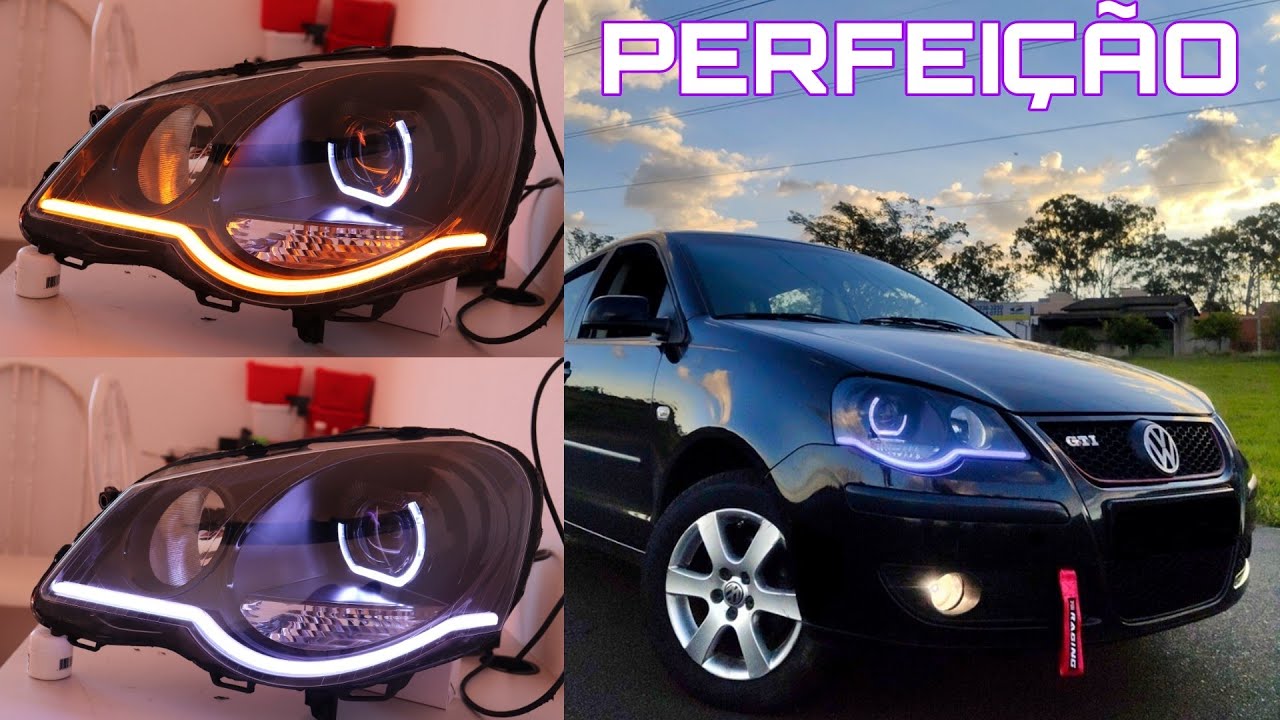 Farol Modificado do Polo, projetor Angel e barra sequencial