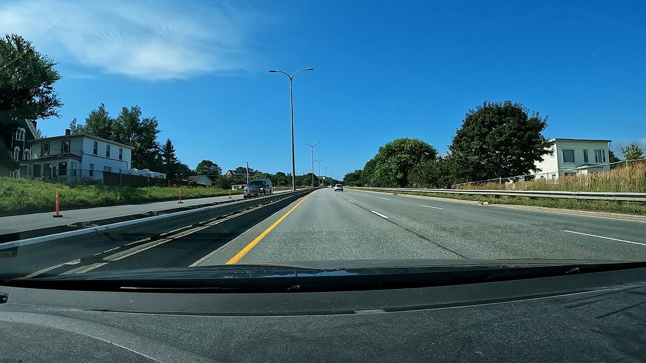 V215 Driving on the highway thru Saint John NB Canada Aug 2023