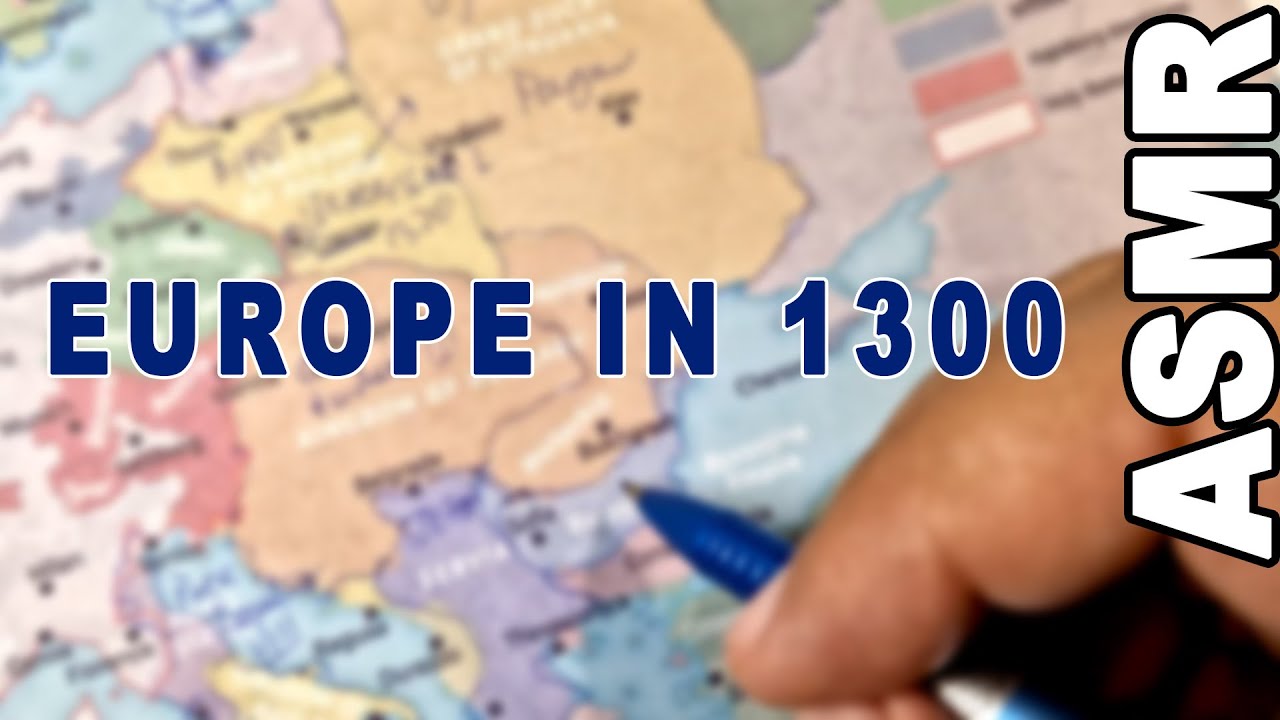 ASMR History: Europe in 1300 - Late Middle Ages [ Map tracing with facts ]