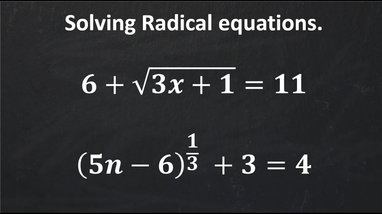 Mastering Radical Equations: Step-by-Step Solutions | Math Made Easy