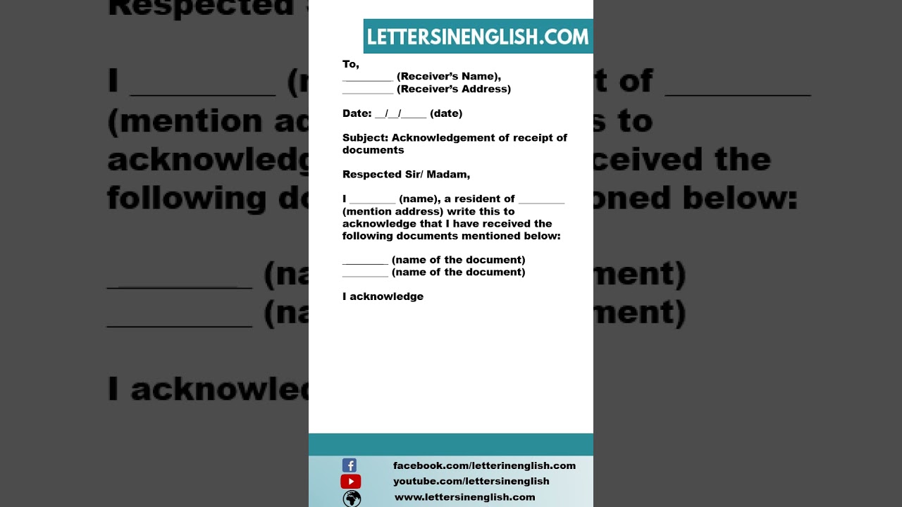 Acknowledgment Letter for Documents Received