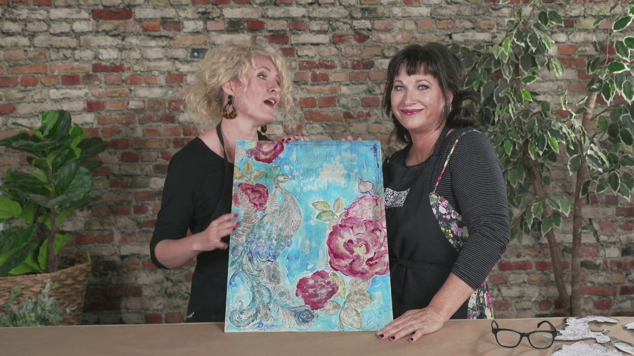 DIY Peacock Wall Art - Stamping and Ink Techniques with IOD Stamps