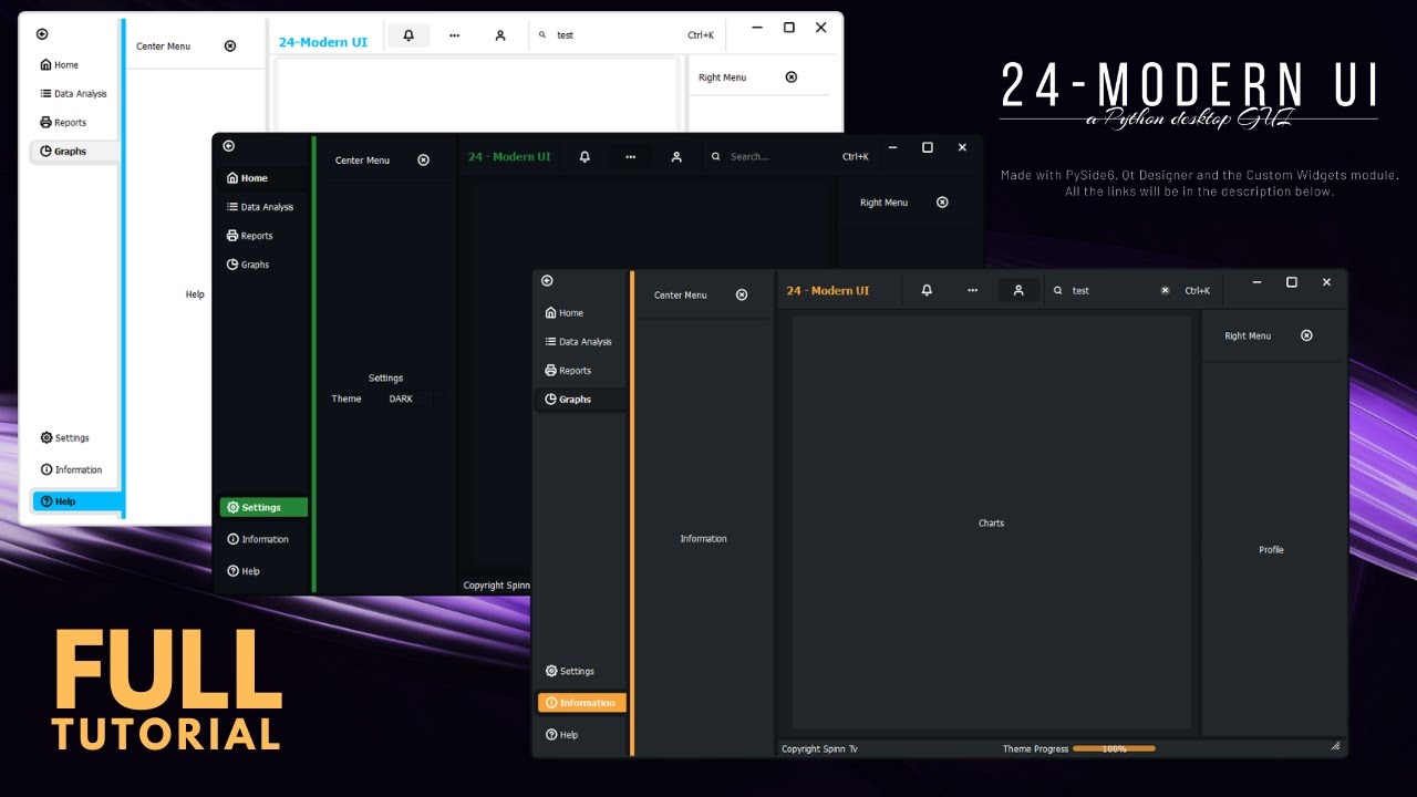 24 Modern Ui: Python, PySide6, Pyqt6 Desktop GUI app