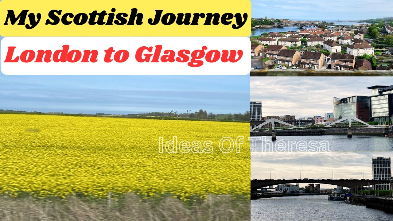 London to Glasgow Train Journey & Exploring Glasgow's beauty,Historic Bridges and Landmarks ⁨