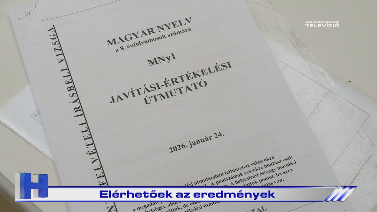 Elérhetőek az eredmények – ZTV Híradó 2026-01-30