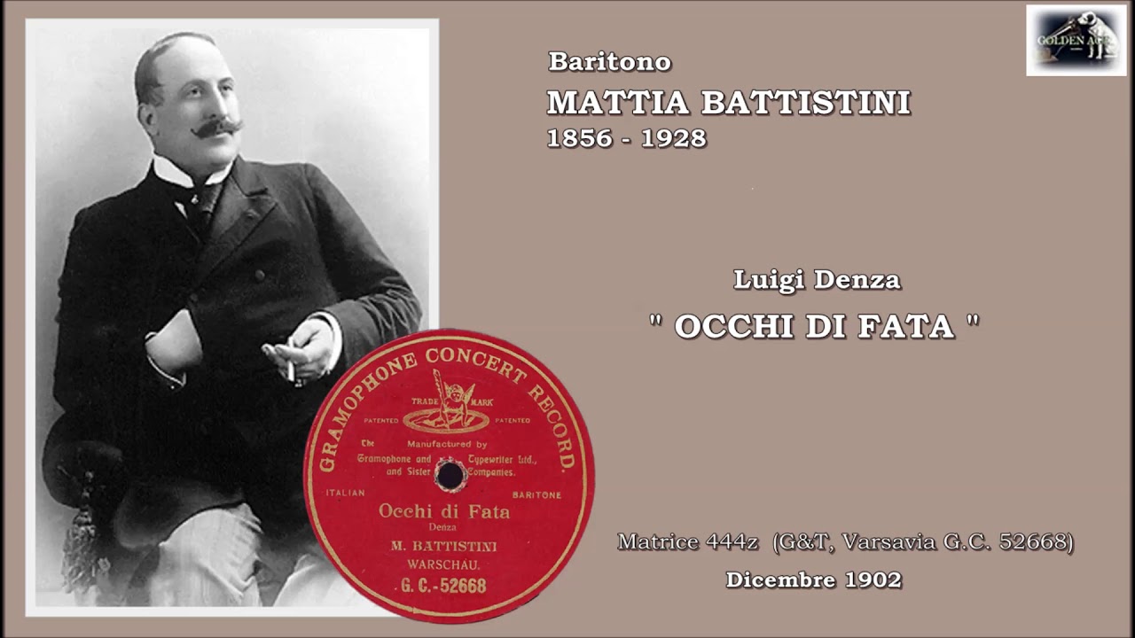 Baritono MATTIA BATTISTINI - (L. Denza)  “Occhi di fata”  (1902)