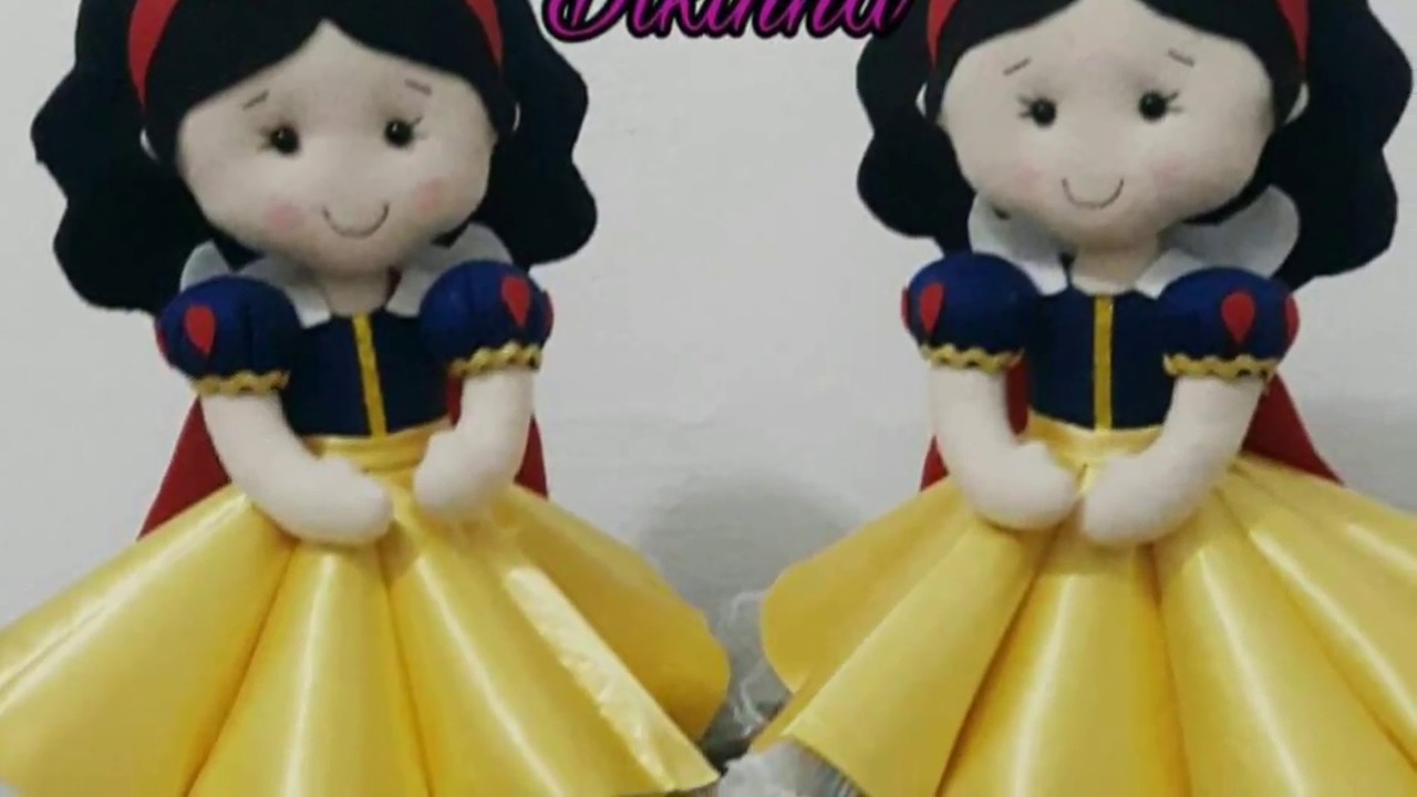 Dublagem de feltro com cetim para branca de neve em feltro