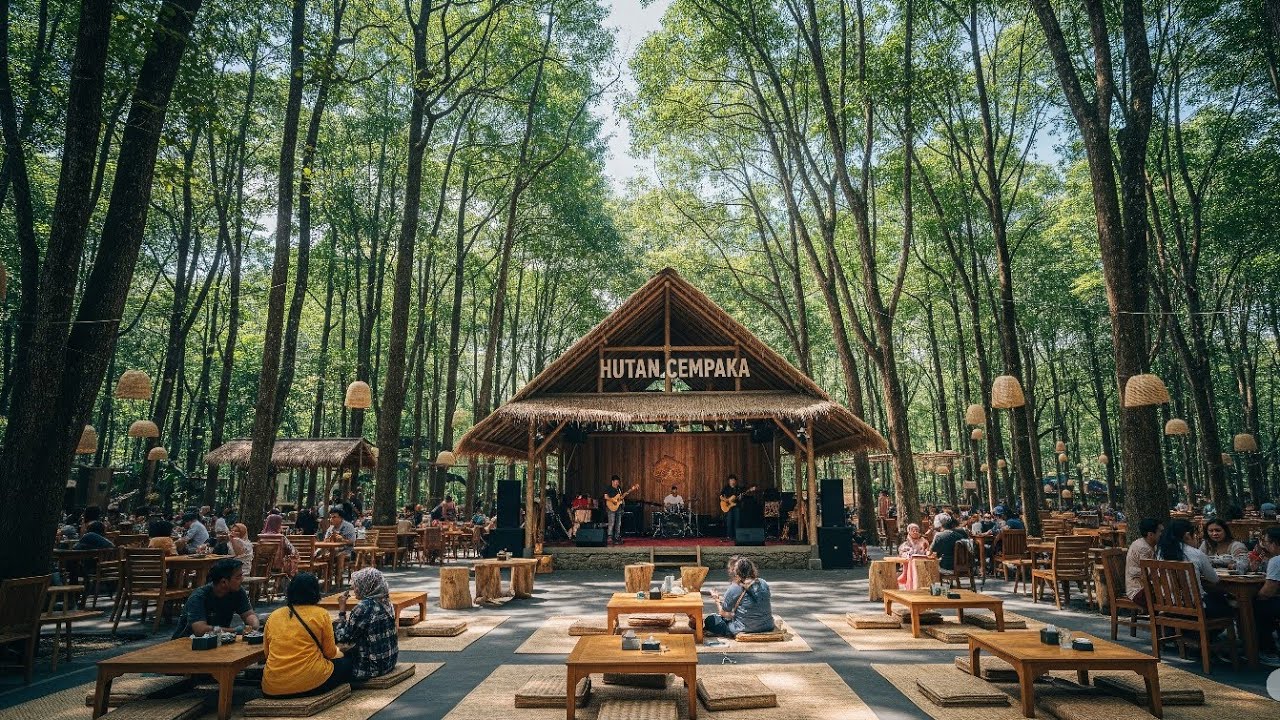PRIGEN PUNYA! Cafe Hutan Cempaka: Ngopi Serasa di Pedalaman Hutan, Tapi Ada Live Musik!