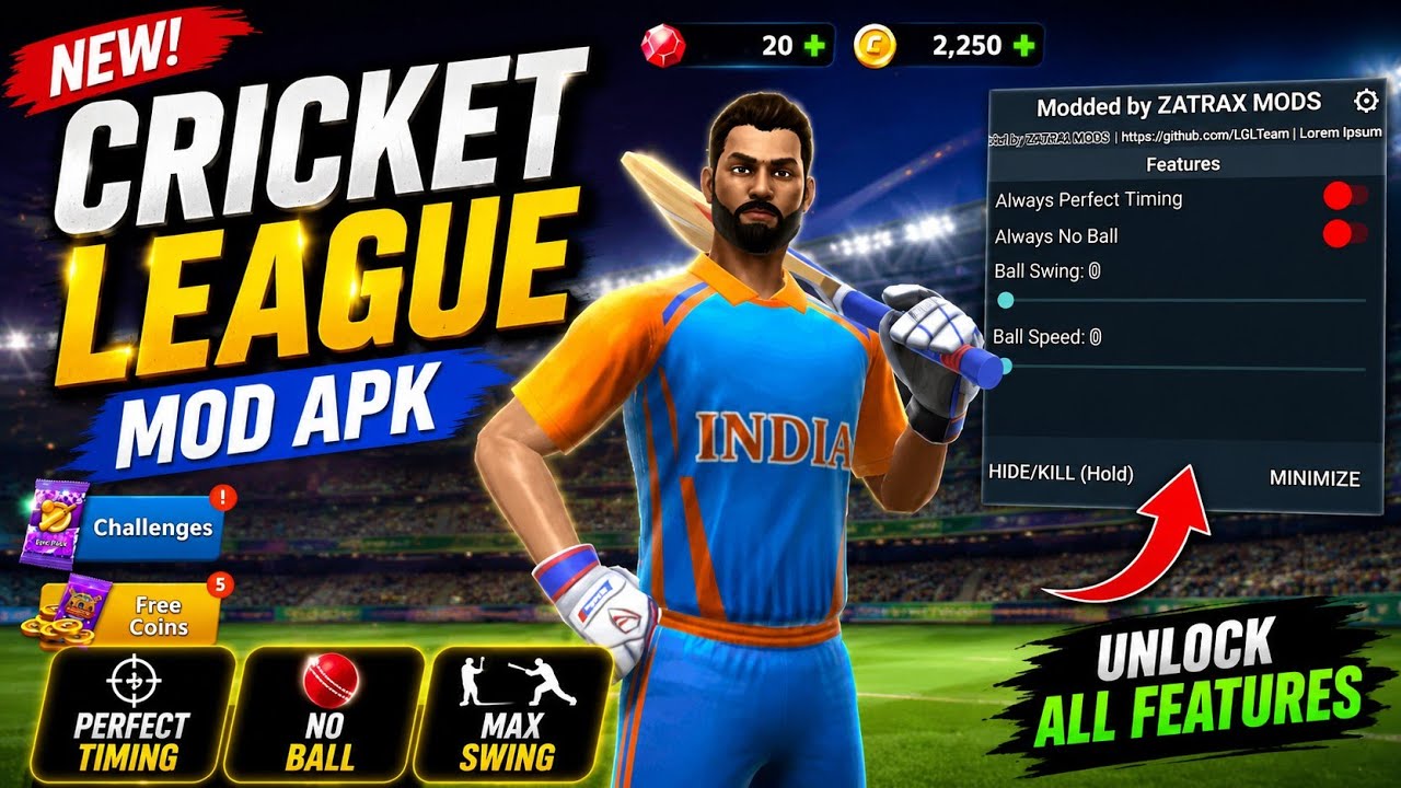 🏏 Cricket League Mod APK Latest Version | Unlimited Coins 💰 | All Players Unlocked | Full Gameplay
