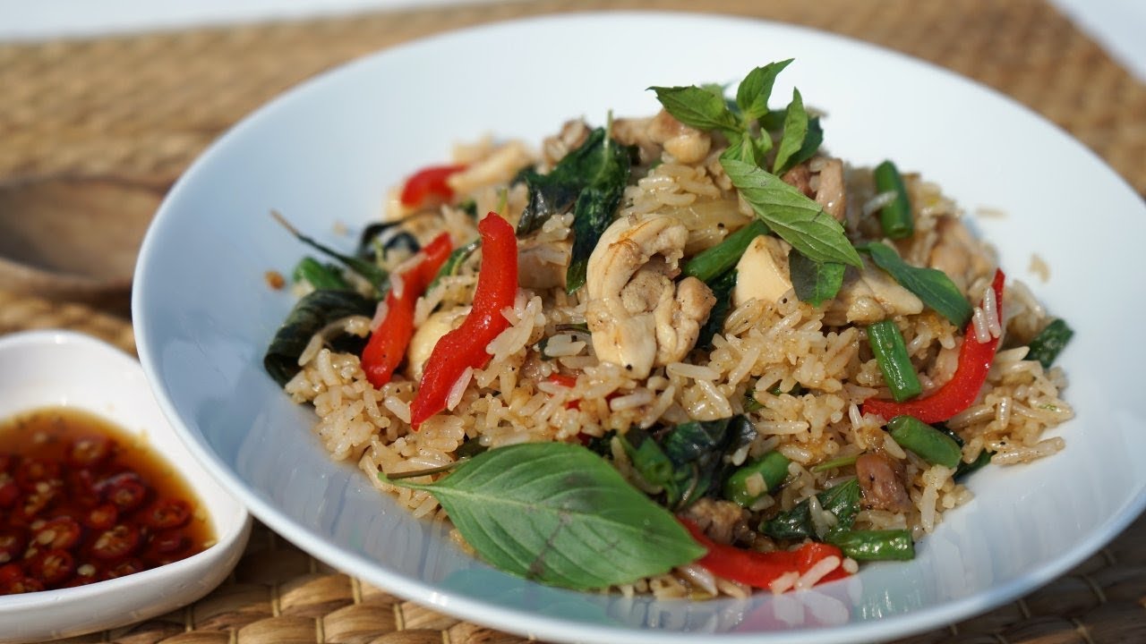 Riz Saut&eacute; au Poulet et au Basilic - Recette de Cooking With Morgane