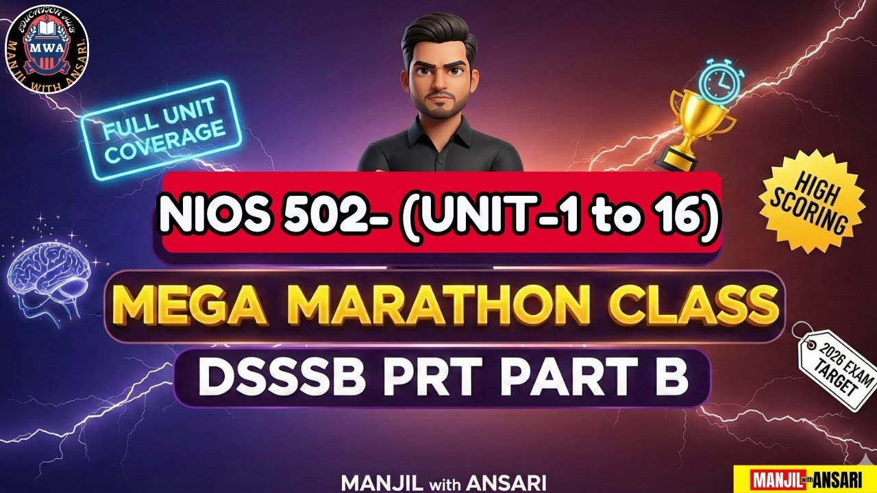 NIOS 502 Unit 1 to 16 Full Marathon | Complete Course in One Video | Teaching Exam Preparation