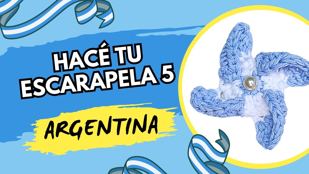 MOLINETE a Crochet: Creá tu Escarapela Argentina uniendo Puntos y Corazones💙💙💙