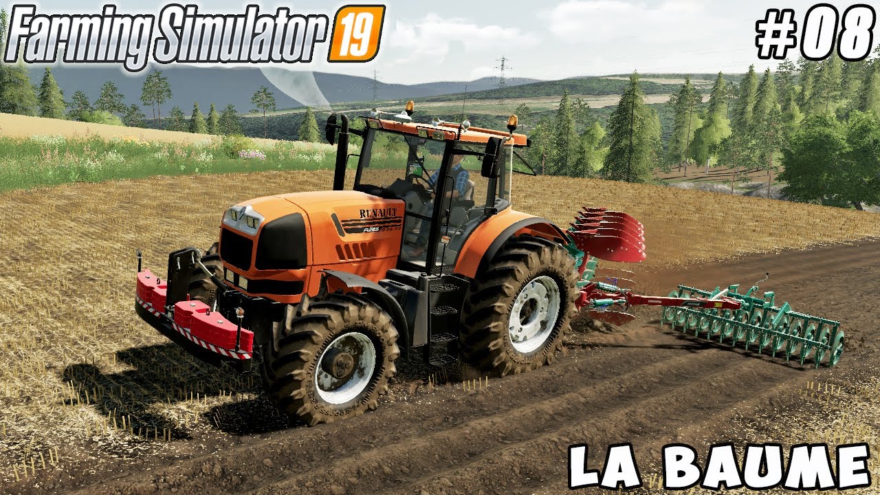 Plowing w/ KVERNELAND 2500 i-plow, straw baling | La Baume | Farming simulator 19 | Timelapse #08
