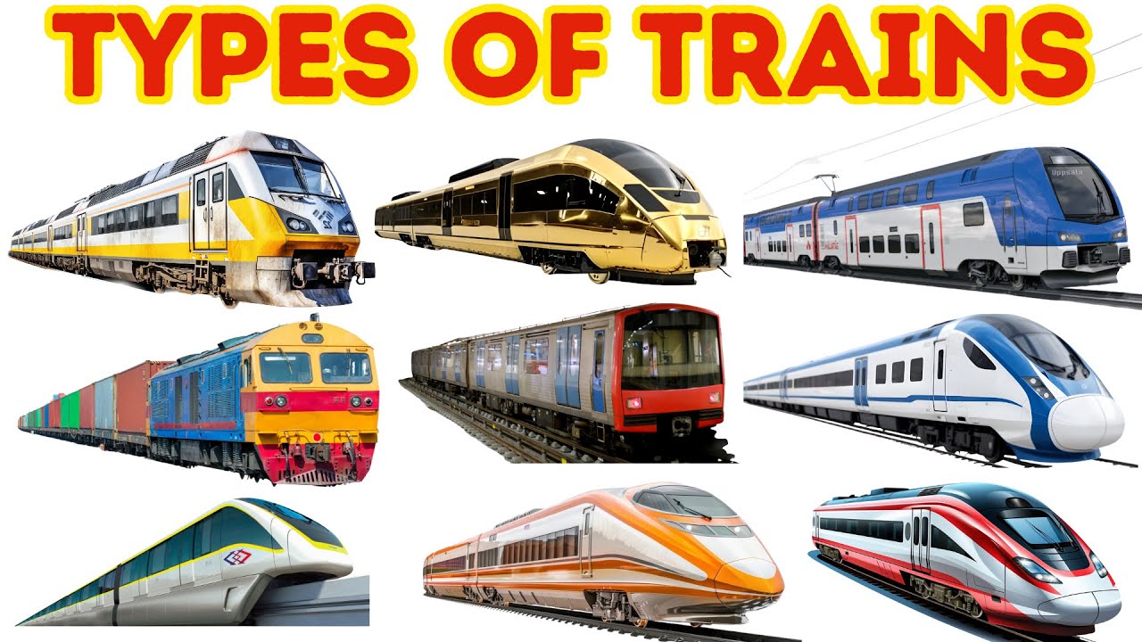 Trains for Kids 🚆 | Train Names, Sounds & Pictures | Preschool Learning Video