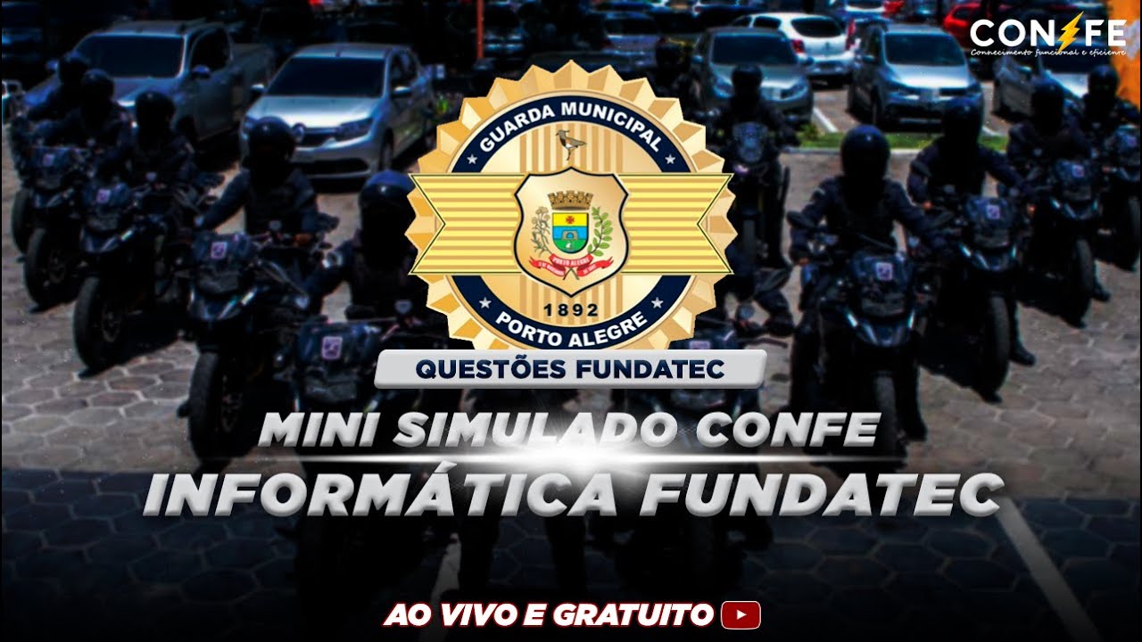 MINI SIMULADO Informática Fundatec I Guarda Municipal de Porto Alegre I Confe Concursos