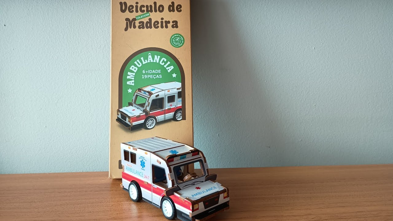 Montamos uma AMBULÂNCIA de MDF que se MOVE A FRICÇÃO. #viral #video #mdf #carrinho #criatividade 