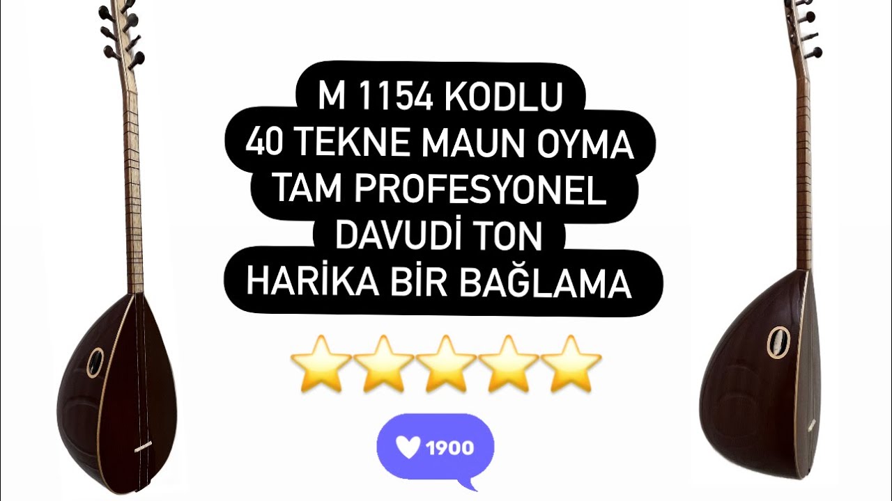 M 1154 kodlu 40 tekne Oyma Maun ağacı tam profesyonel kısa saplı davudi ton bağlamamız
