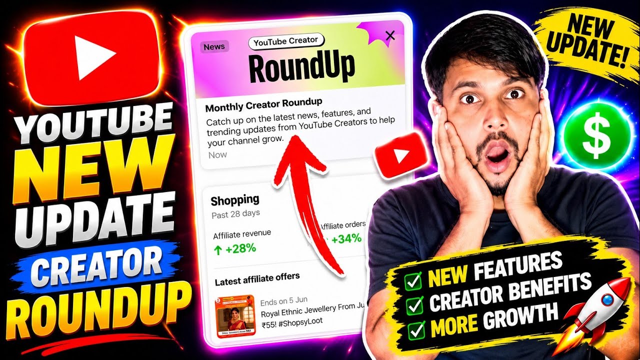 YouTube Creator Roundup New Update 2026 😍 Monthly Creator Roundup Youtube Studio App 🥰 Round up