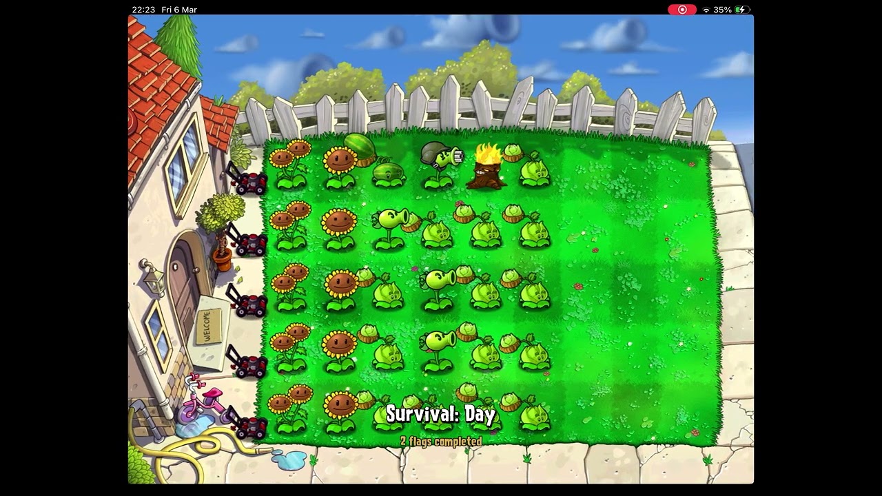 Plants vs zombies survival day game mode