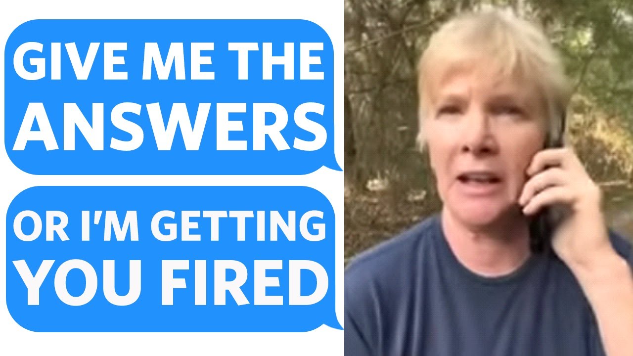 Karen DEMANDS the ANSWERS to the FINAL EXAM so her kid PASSES... or else she's GETTING ME FIRED