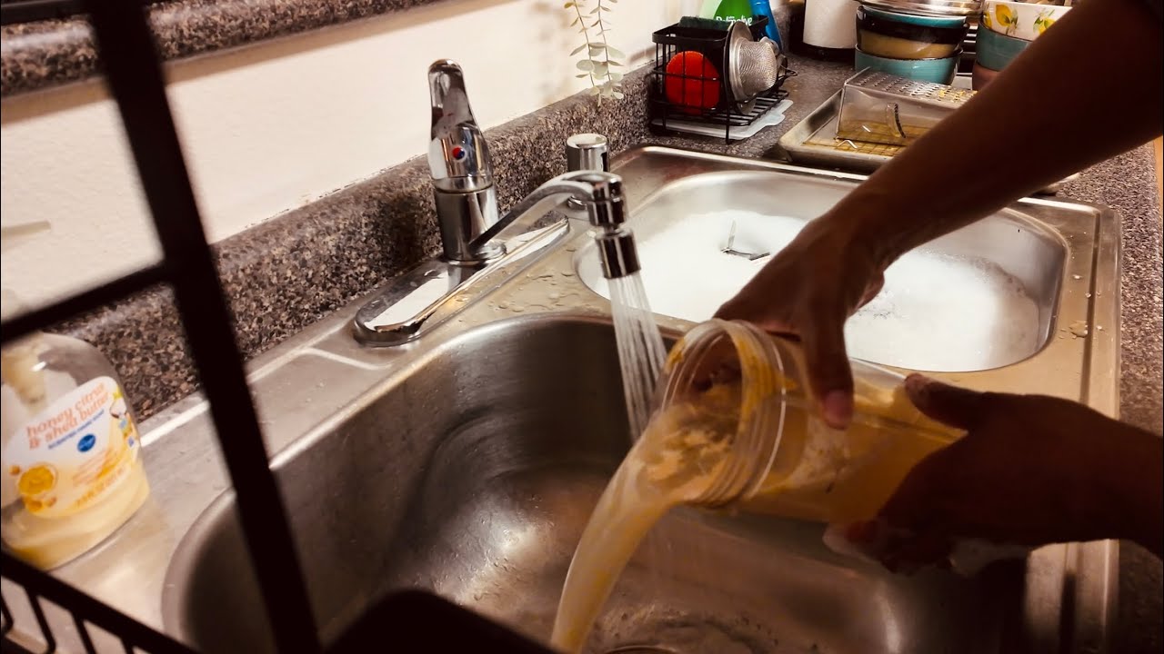 Relaxing Hand Dish Washing ASMR (The Smoothie Takeover!) - Ep. 011