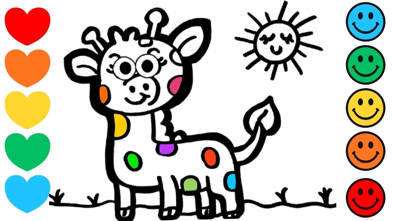 How to Draw a Cute Giraffe ✨❤️ 🦒🎨| Easy Animals Drawing | Step by Step Art Tutorial