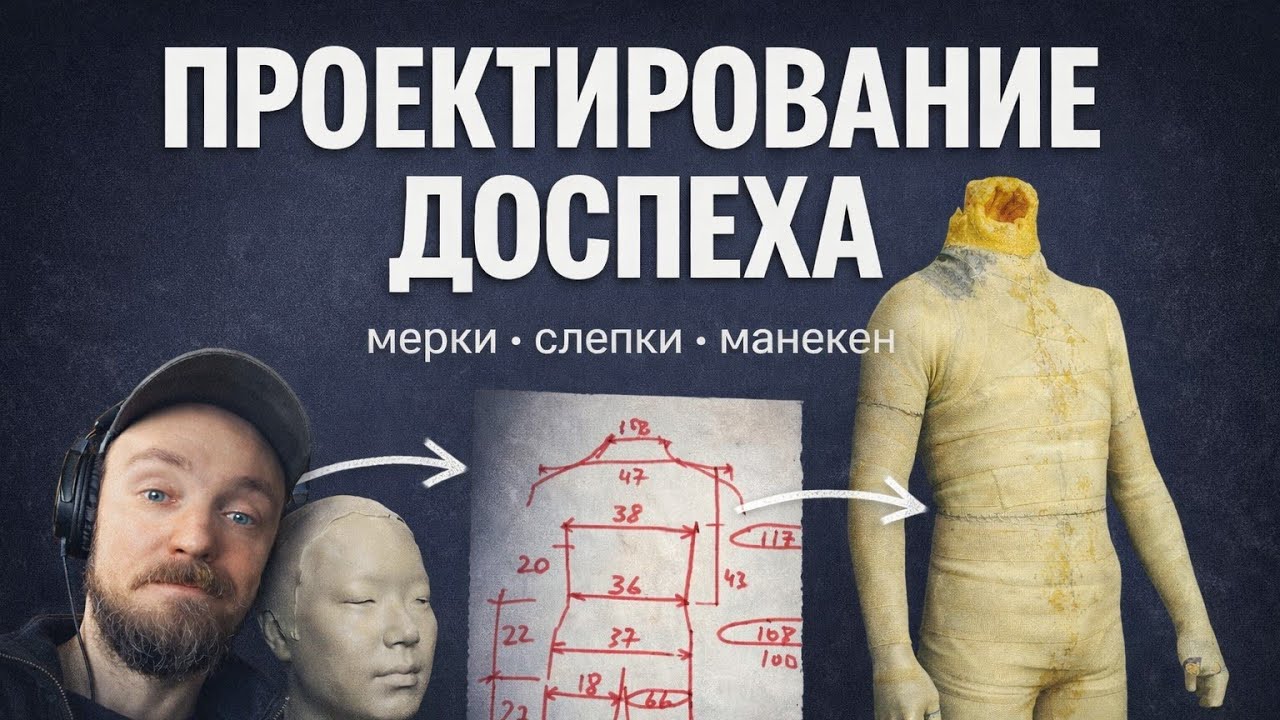 Проектирование доспеха, снятие мерок, изготовление слепков и манекена. 3D печать и веяния прогресса.