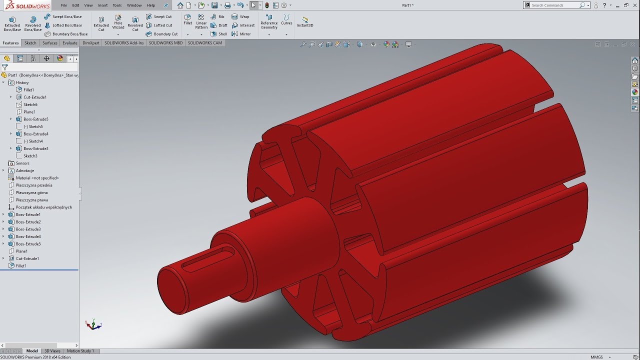SOLIDWORKS 2018 - SIMPLE ELECTRIC ROTOR