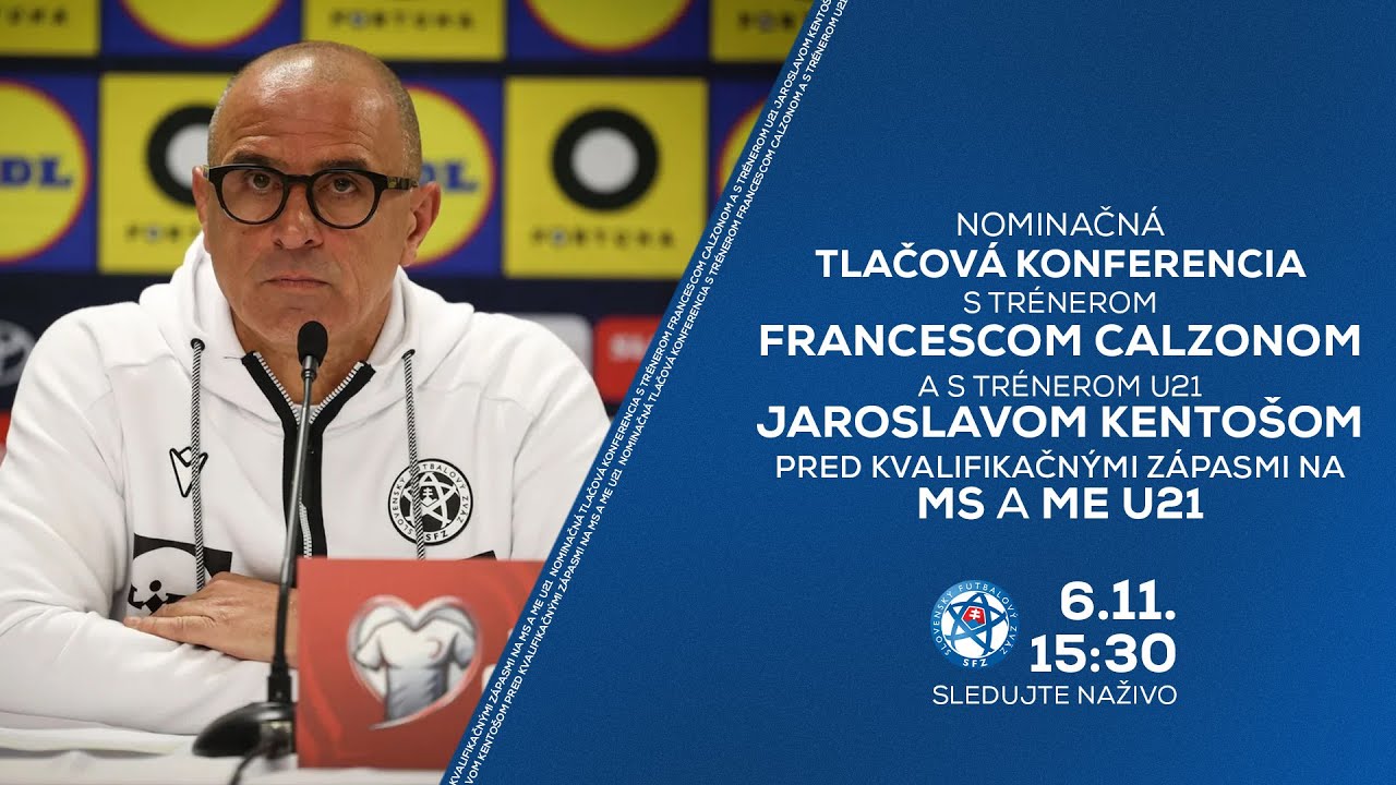 Nominačná TK trénera F. Calzonu a trénera U21 J. Kentoša pred kvalifikačnými zápasmi na MS a ME U21