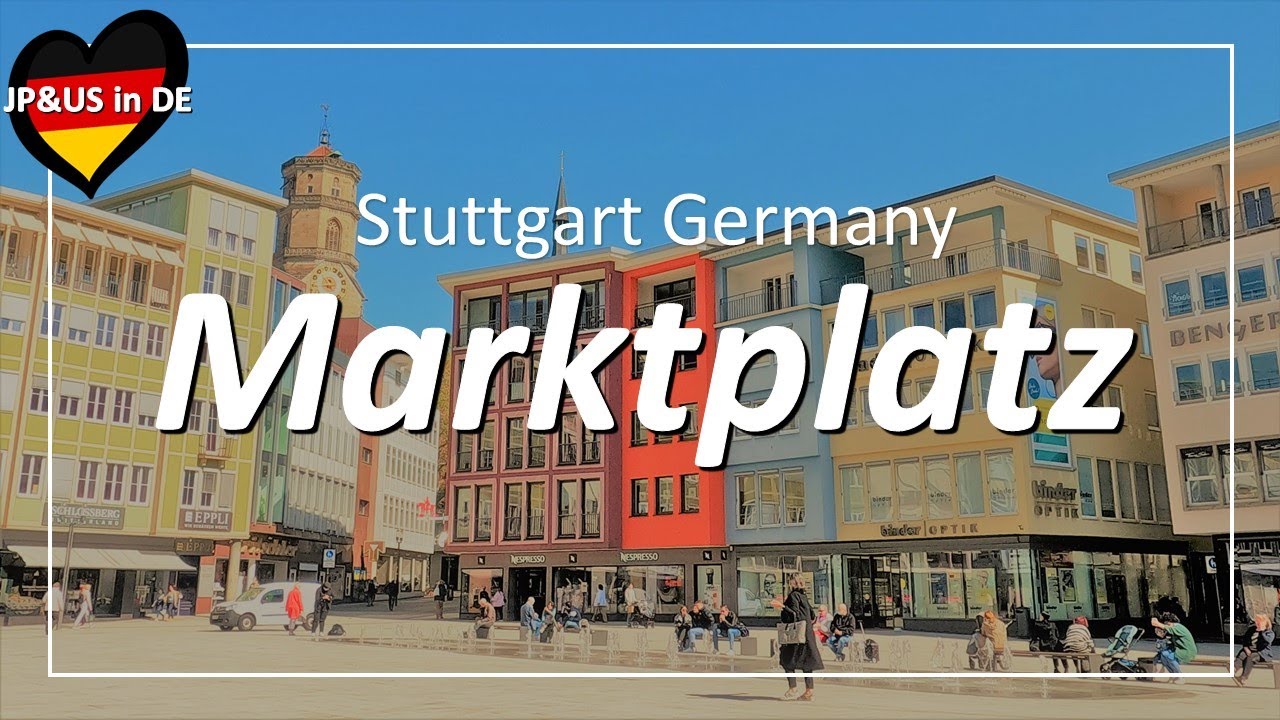 【Stuttgartドイツ】 Walking around Marktplatz in Stuttgart Germany / Shopping at Farmer's Market