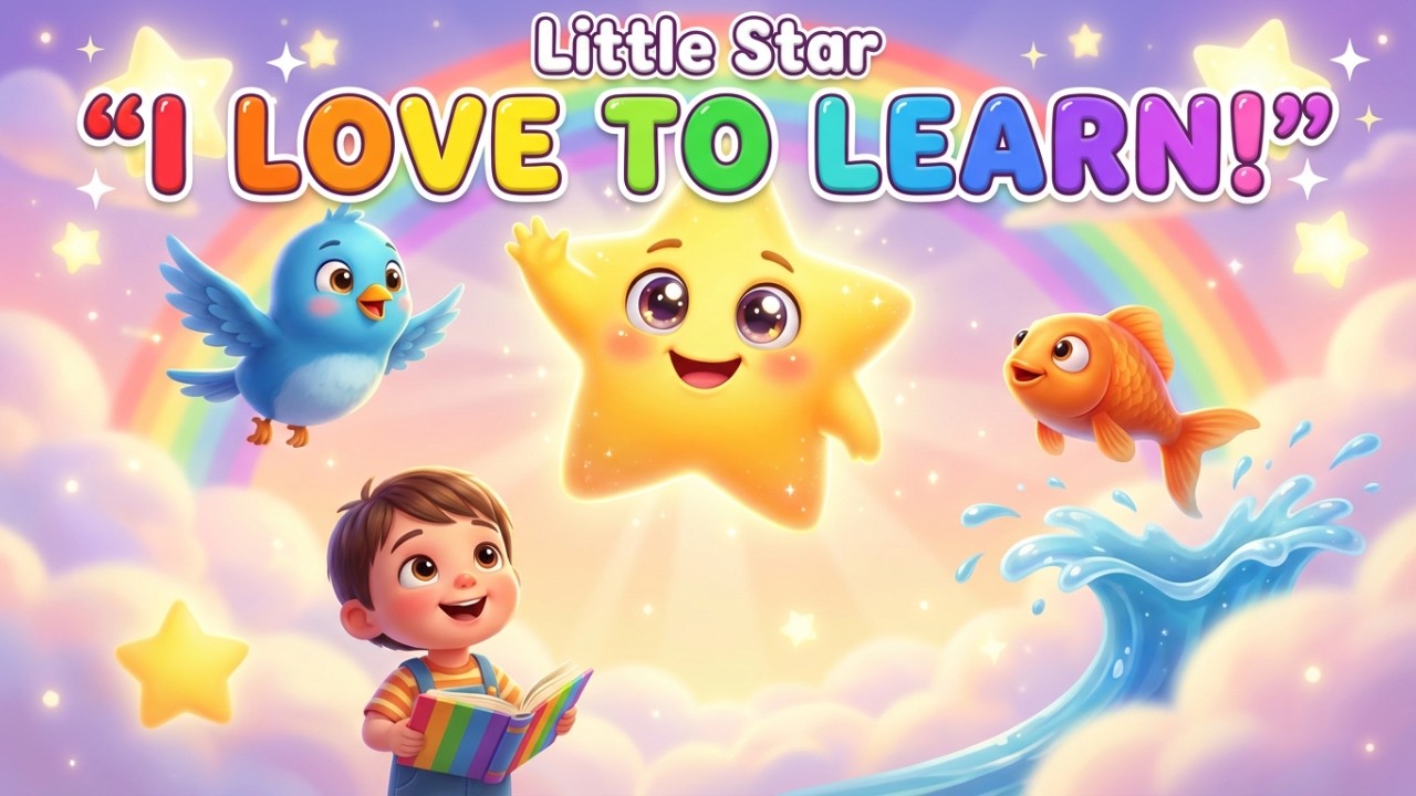 “The Little Star Who Loved to Learn 🌟📚 | Fun 3D Cartoon Poem for Kids 🎵✨”