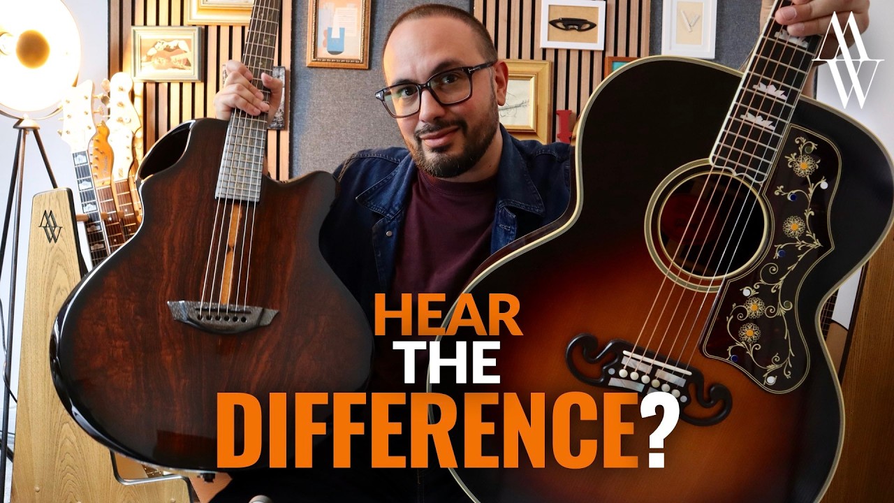 Carbon Fibre vs Wood Acoustic Guitars - Can YOU hear the difference? EMERALD x30 & GIBSON SJ200