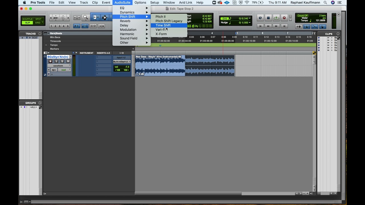Pro Tools - Audiosuite Tape Stop Effect (Vari-Fi)