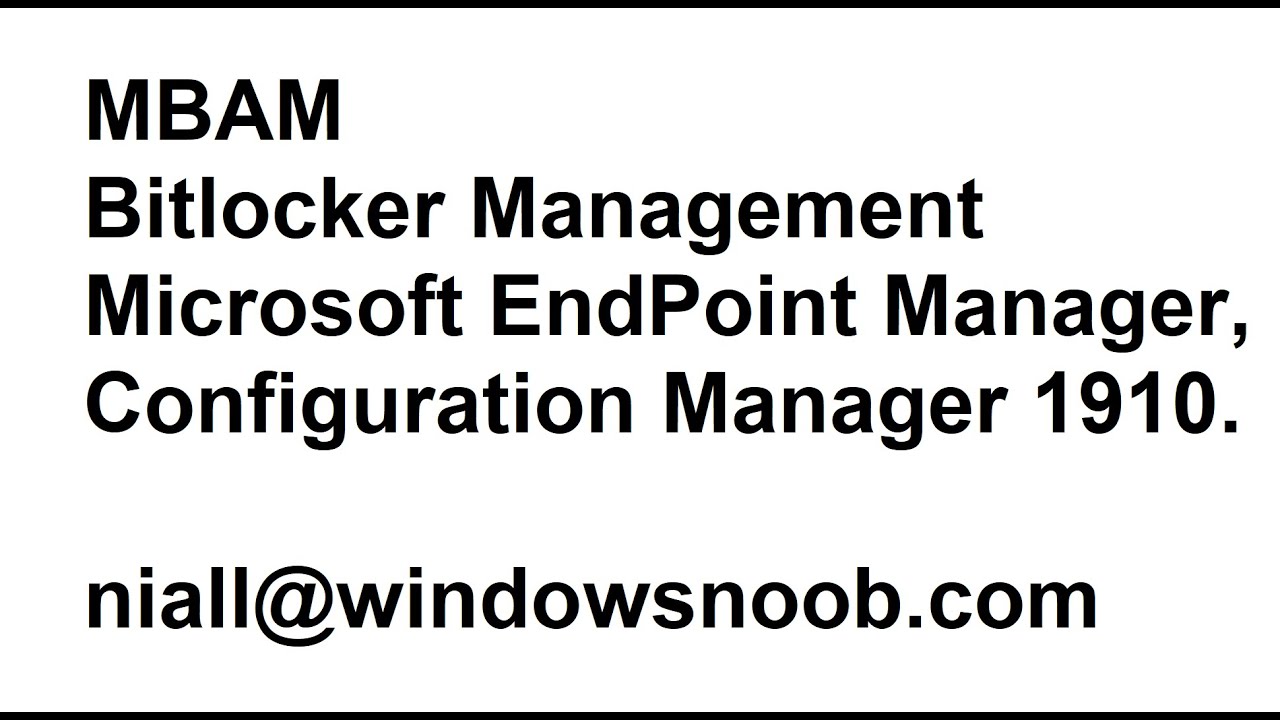 BitLocker management – Part 1 Initial setup