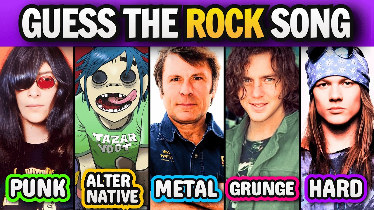 Guess The Rock Song by its Intro - Random ROCK Genres 🤘🎸 | Rock Music Quiz