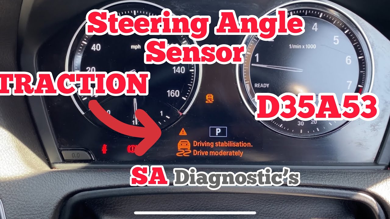 Сигнал тягового индикатора BMW D35A53. Фактический угол поворота рулевого колеса передней оси. Не...