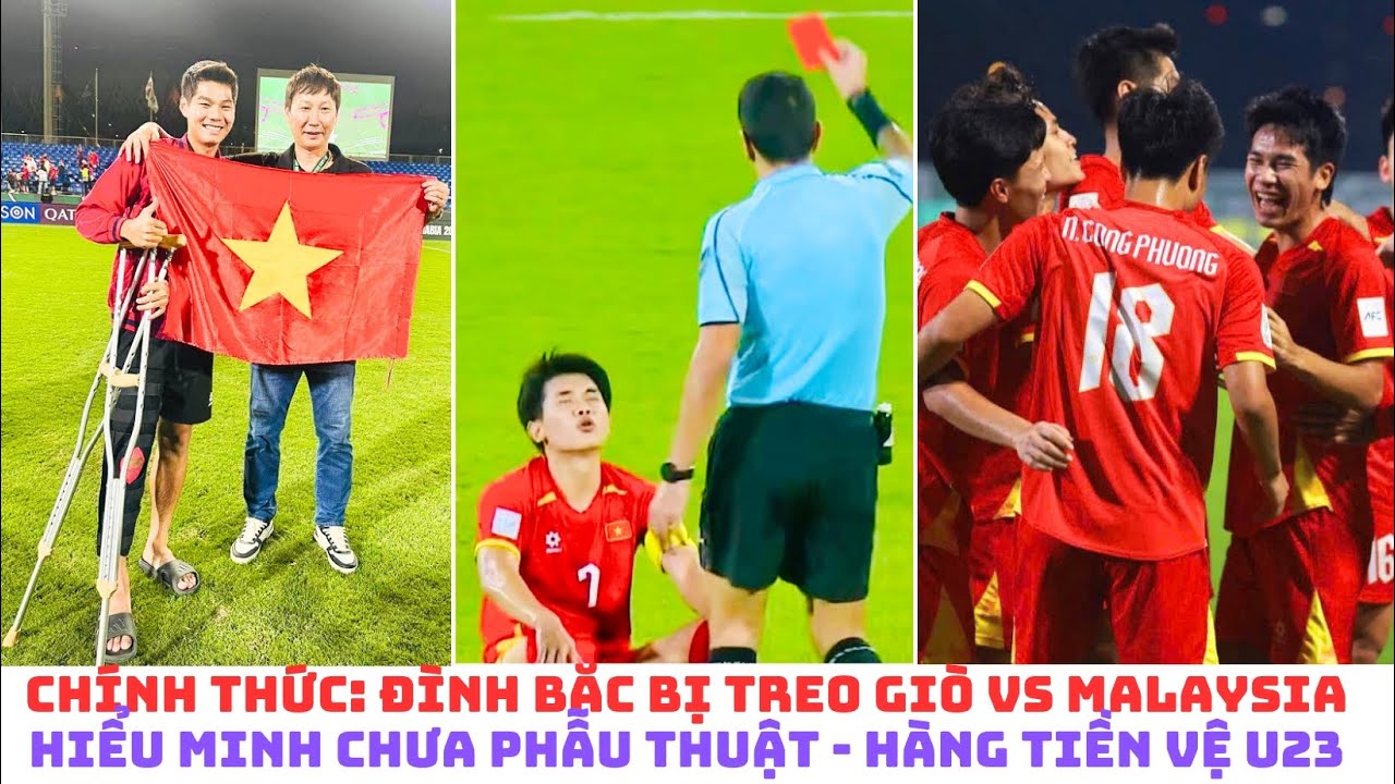 Đình Bắc bị treo giò - Hiểu Minh chưa phẫu thuật -  7 cầu thủ Malaysia thi đấu trở lại