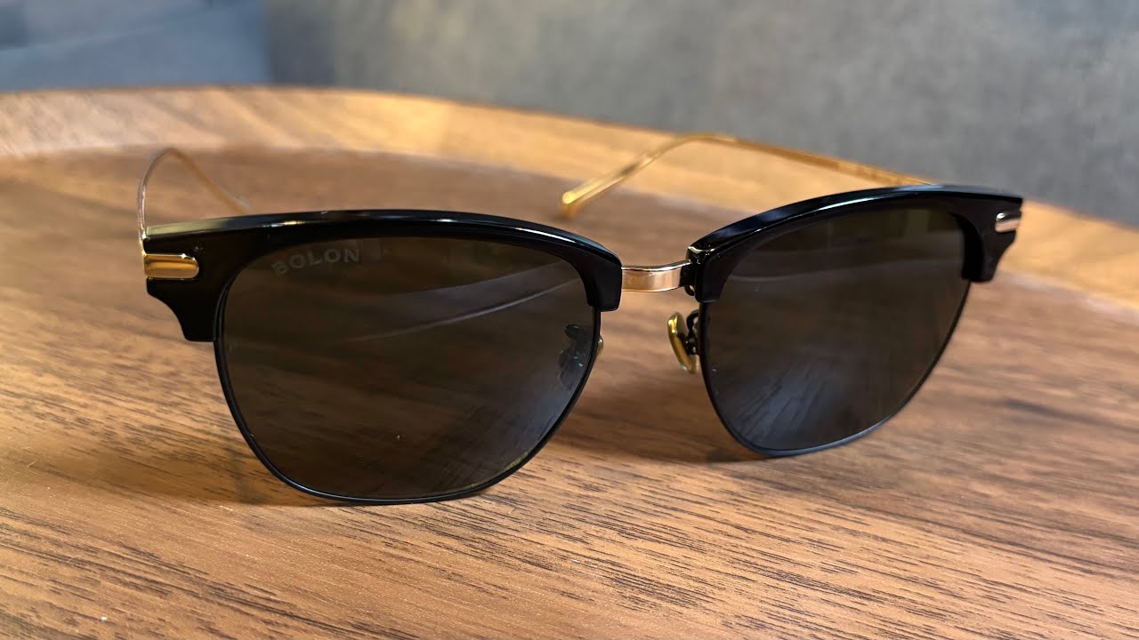 [ Tinh Tế ] Bolon Clubmaster Black&Gold | Square | – Chất liệu Thép không gỉ, tròng Polarized