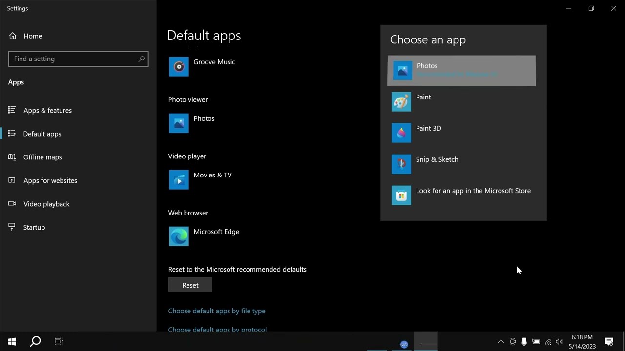 How to change default photo viewer in windows 10