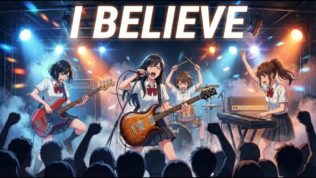 もしもJKバンドがHAWAIIAN6の『I BELIEVE』をカバーしたら…【Cover by 永愛(AI)高校軽音部】