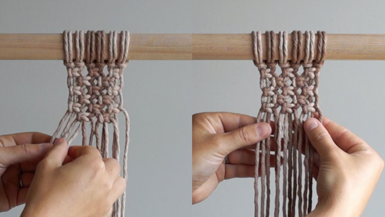 DIY Macrame Tutorial: June Series - Working with Colour! Ep. 3 - Square Knot Pattern!