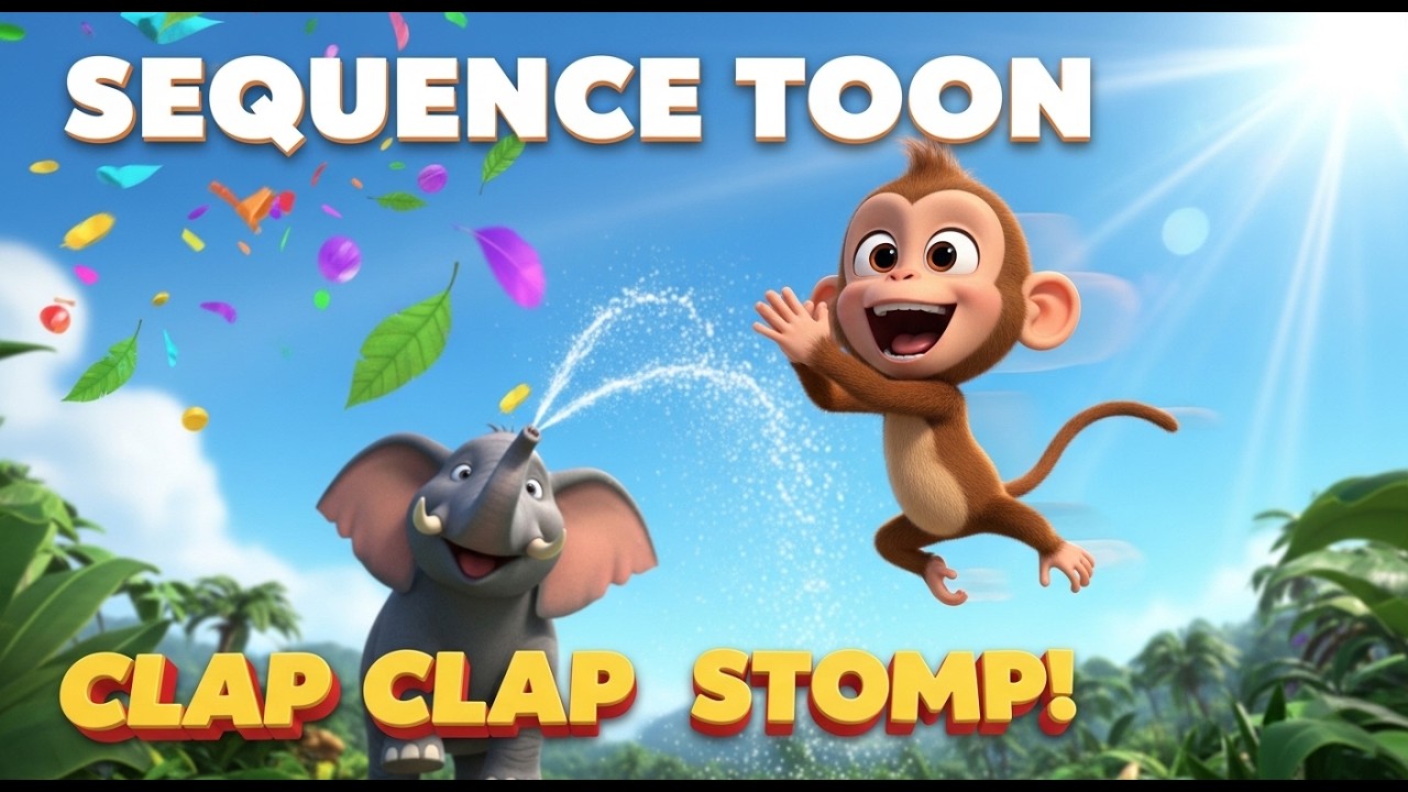 Clap, Clap, Stomp! Monkey | Kid Ryhme Nursery Clap, Clap, Stomp! | SEQUENCE TOON