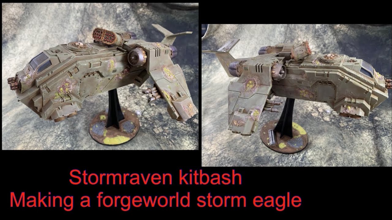 Kitbashing a Space Marine Stormraven into a forgeworld storm eagle for Death Guard, plasticard fun!