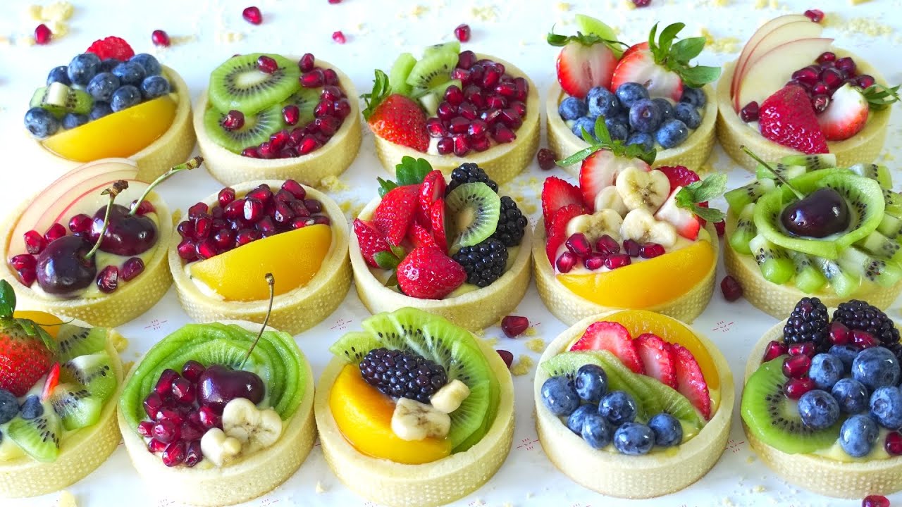 The Best Fruit tart recipe | Homemade mini fruit tarts [ASMR]