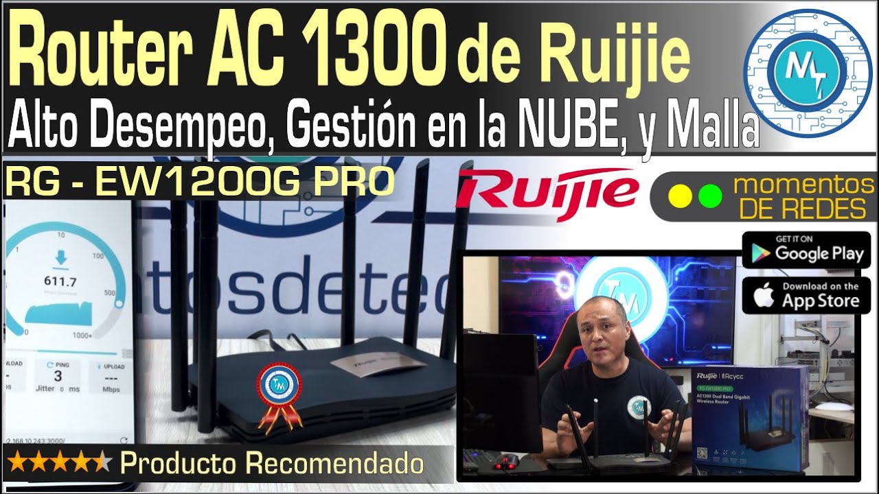 Router RG EW1200G PRO de Ruijie Networks - Alto desempeño, VPN, modo Malla y Punto de Acceso