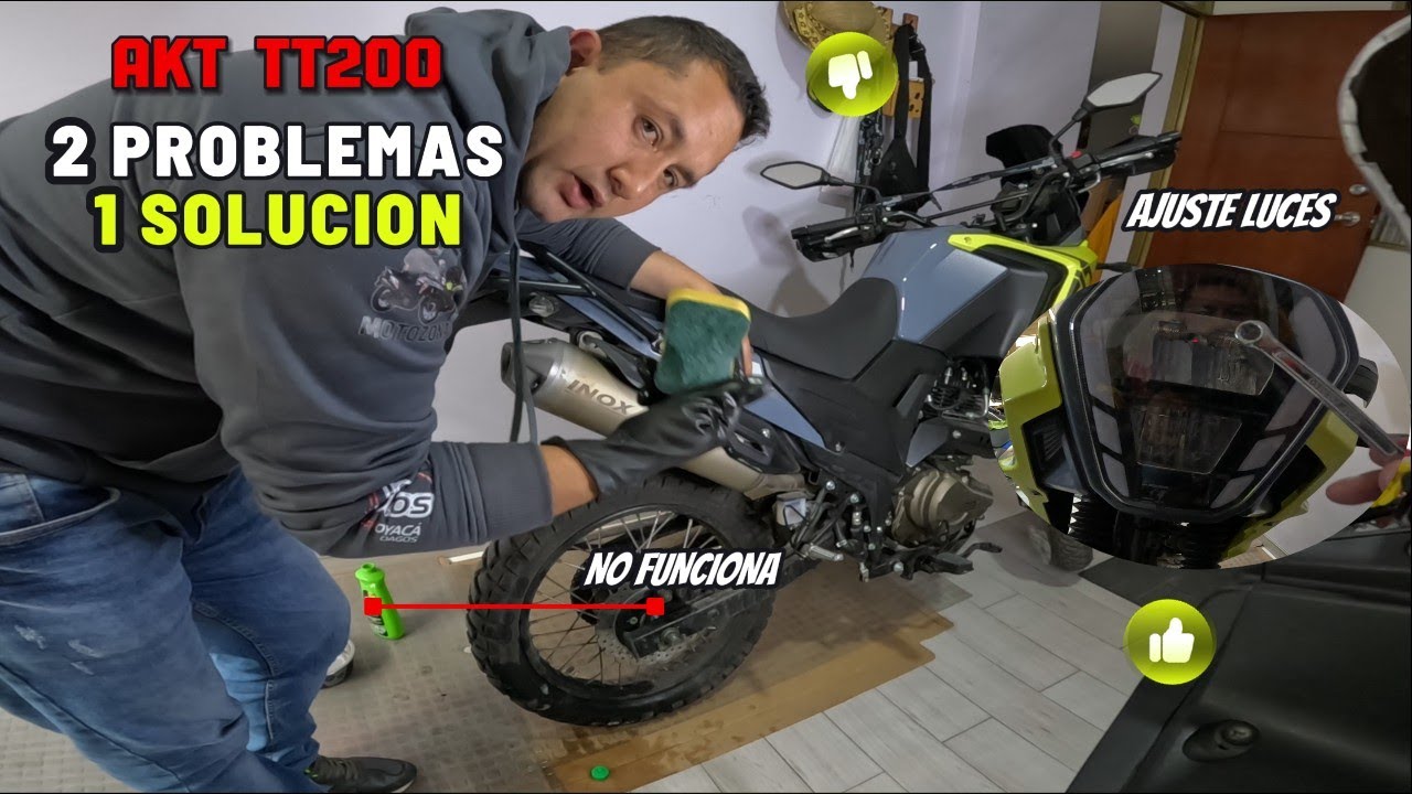 2 PROBLEMAS 1 SOLUCION en AKT TT200 | así se ajustan las luces 🙂